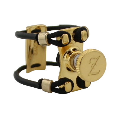 Zac ZL-3316NX New All Gold Metal Ligature X-Grip - For Alto Sax Ebonite Mouthpiece, Medium Size
