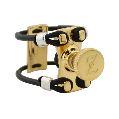 Zac ZL-6316NX New All Top Gold Metal Ligature X-Grip - For Alto Sax Ebonite Mouthpiece, Medium Size