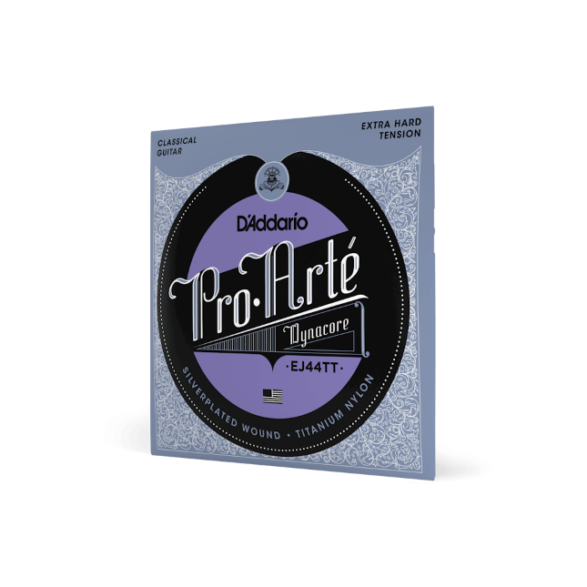 D'Addario ProArte Dynacore Classical Guitar Strings, Titanium Trebles, Extra-Hard Tension -EJ44TT