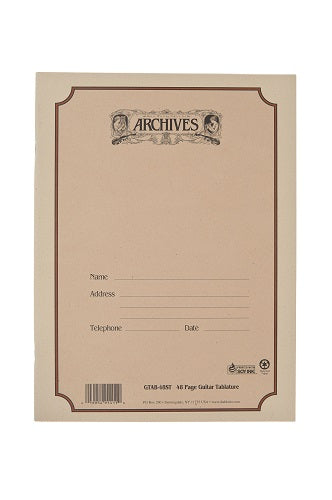 Archives Standard-Bound 48-Page Guitar Tab Manuscript Paper - GTAB-48ST