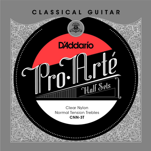 D'Addario Pro-Arte Clear Nylon Treble, Normal Tension Half Set Classical Guitar Strings