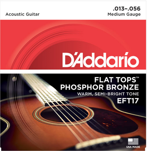 D'Addario Flat Tops, Medium, 13-56 Acoustic Guitar Strings