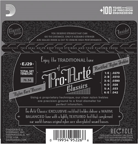 D'Addario Pro-Arte Rectified TrebleS, Moderate Tension Classical Guitar Strings