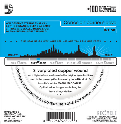 D'Addario Loop END, Light, 10-44 GYPSY Jazz Guitar Strings EJ84L