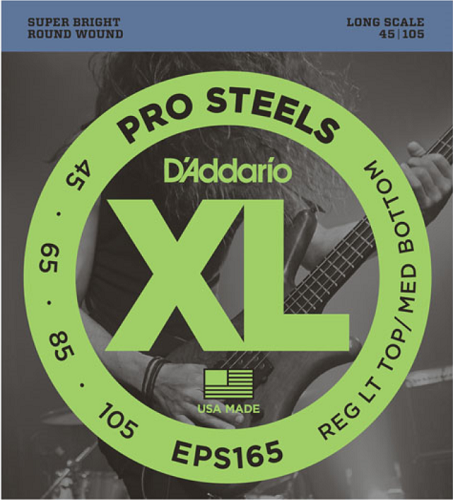 D'Addario PROSTEELS, Custom Light, Long Scale, 45-105 Bass Guitar Strings