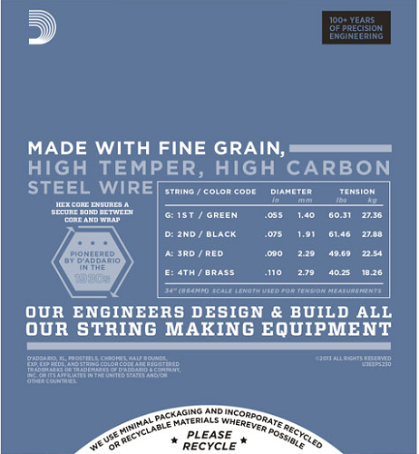 D'Addario PROSTEELS, Heavy, Long Scale, 55-110 Bass Guitar Strings