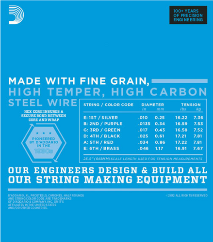 D'Addario XT Electric Nickel Plated Steel Electric Guitar Strings, Regular Light, 10-46 - XTE1046