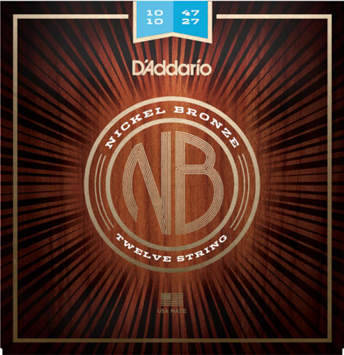 D'Addario Nickel Bronze 12-String, Light, 10-47 Acoustic Guitar Strings