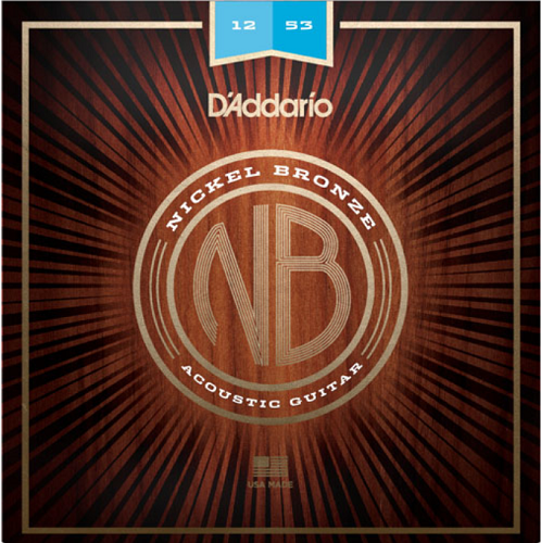 D'Addario Nickel Bronze, Light, 12-53 Acoustic Guitar Strings