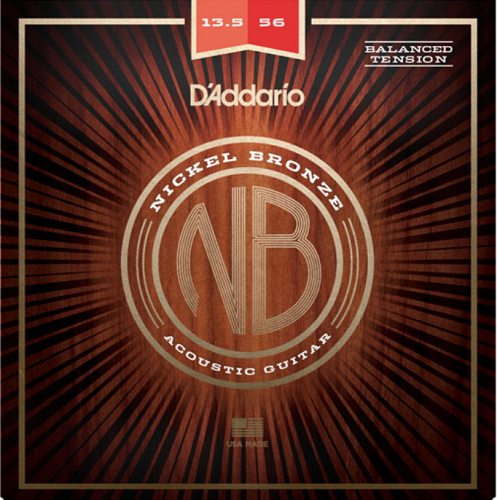 D'Addario Nickel Bronze, Balanced Tension Medium, 13.5-56 Acoustic Guitar Strings