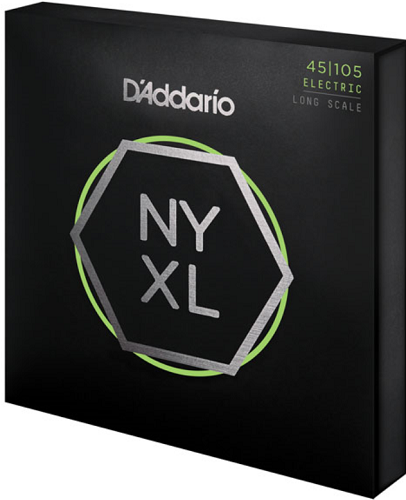 D'Addario Long Scale, Light Top/Medium Bottom, 45-105 Bass Guitar Strings