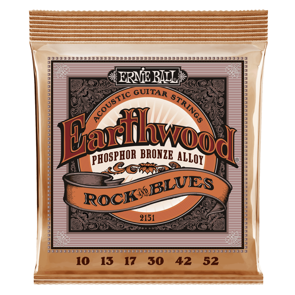 Ernie Ball Earthwood Rock And Blues W/Plain G Phosphor Bronze Acoustic Guitar Strings - 10-52 Gauge - 2150
