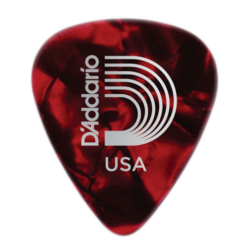 D'Addario Planet Waves Red Pearl Celluloid Guitar Picks - 25 Pack