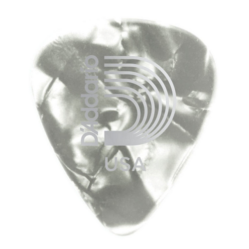 D'Addario Planet Waves White Pearl Celluloid Guitar Picks - 25 Picks