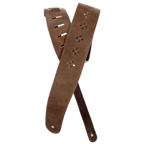 D'Addario Planet Waves Vented Leather Strap W/ Brown Diamonds