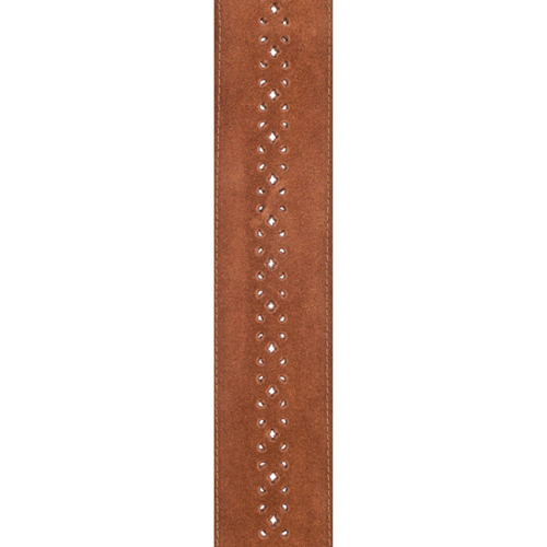 D'Addario Planet Waves Vented Leather Strap W/ Camel Suede Rosette