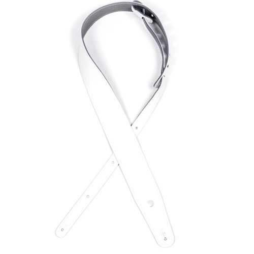 D'Addario Guitar Straps Reversible Leather / BLACK/WHITE/ 25REV01