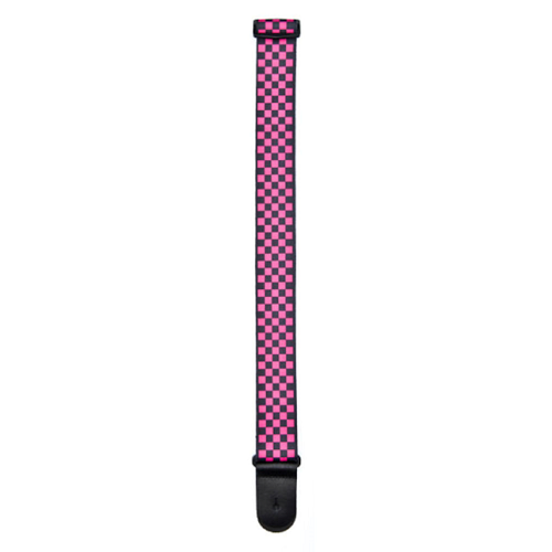 D'Addario Planet Waves PINK/BLACK Checker Woven Guitar Strap