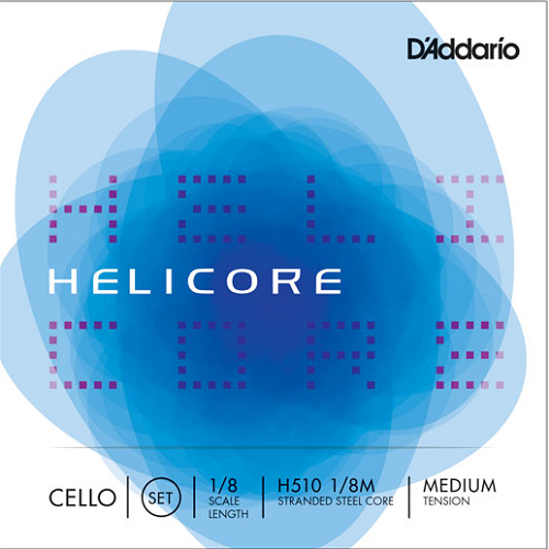 D'Addario Helicore Cello String SET, 1/8 Scale, Medium Tension