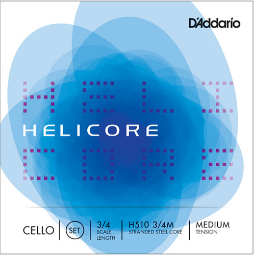 D'Addario Helicore Cello String SET, 3/4 Scale, Medium Tension