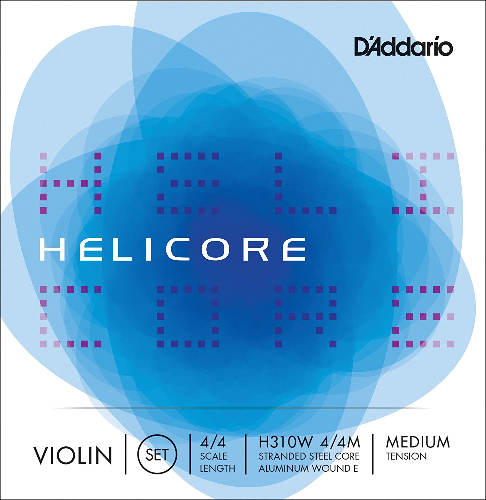 D'Addario Helicore Violin String Set with Wound E, 4/4 Scale