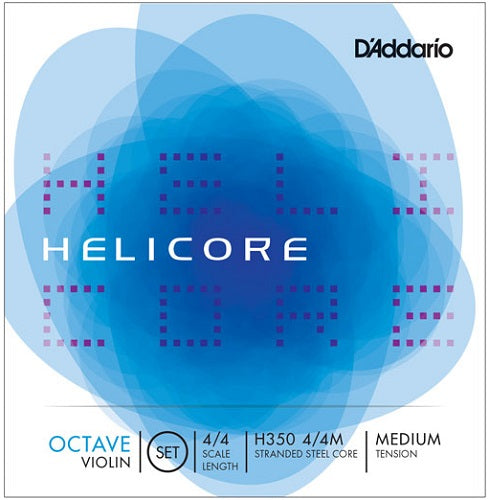 D'Addario Helicore Octave Violin String SET, 4/4 Scale, Medium Tension