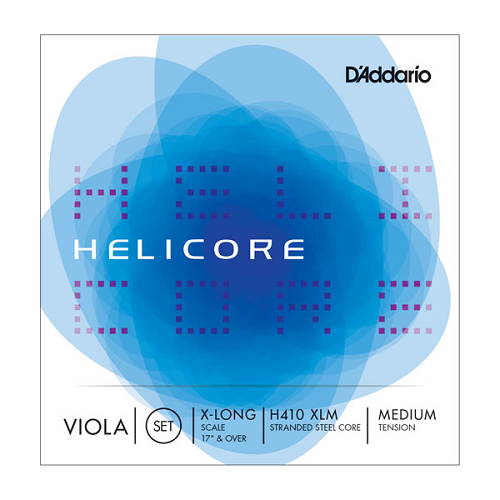 D'Addario Helicore Viola String SET, Extra Long Scale, Medium Tension - H410 Xlm