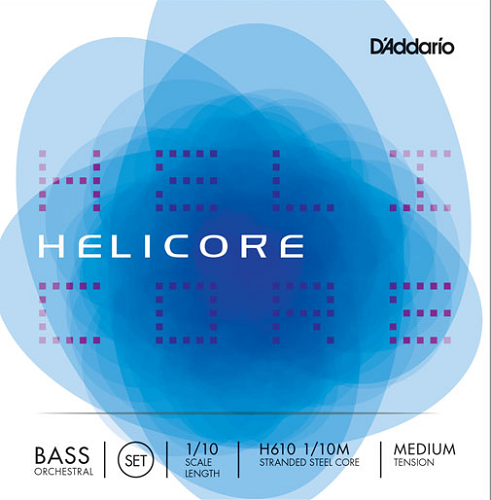 D'Addario Helicore Orchestral Bass String SET, 1/10 Scale, Medium Tension