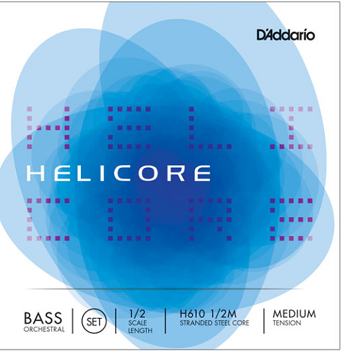 D'Addario Helicore Orchestral Bass String SET, 1/2 Scale, Medium Tension