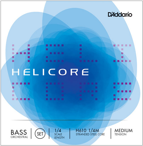 D'Addario Helicore Orchestral Bass String SET, 1/4 Scale, Medium Tension