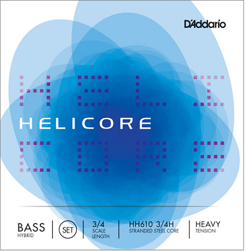 D'Addario Helicore Hybrid Bass String SET, 3/4 Scale, Heavy Tension