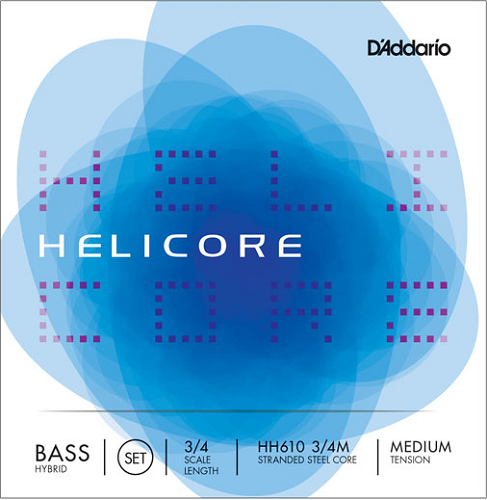 D'Addario Helicore Hybrid Bass String SET, 3/4 Scale, Medium Tension