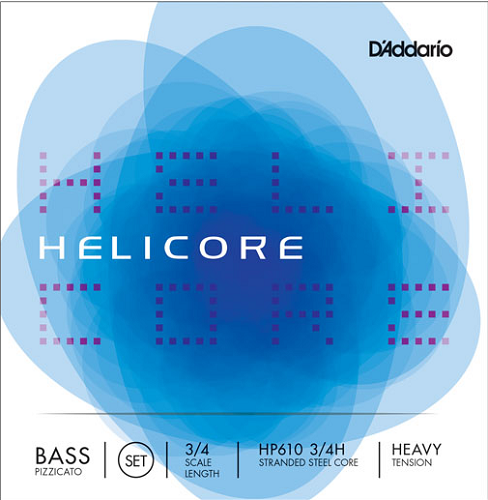 D'Addario Helicore Pizzicato Bass String SET, 3/4 Scale, Heavy Tension