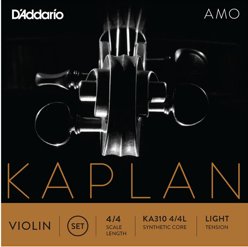 D'Addario Kaplan Amo Violin String SET, 4/4 Scale, Light Tension