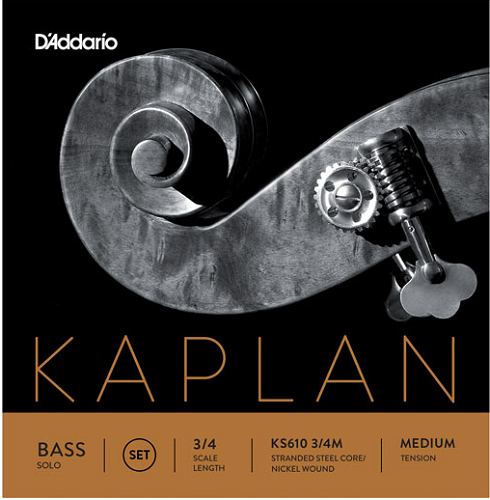 D'Addario Kaplan Solo Double Bass String SET, 3/4 Scale, Medium Tension