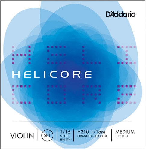 D'Addario Helicore Violin String SET, 1/16 Scale, Medium Tension