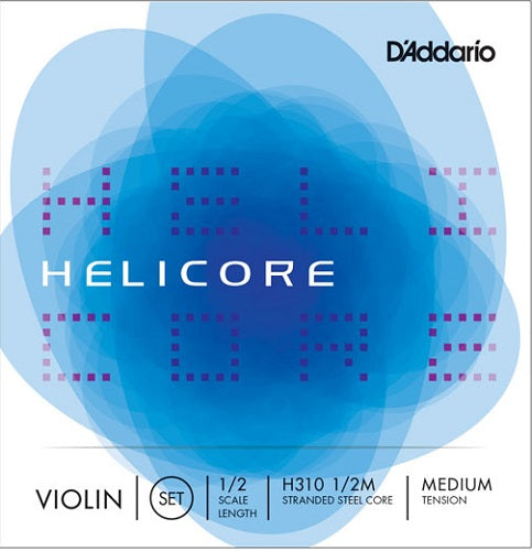 D'Addario Helicore Violin String SET, 1/2 Scale, Medium Tension