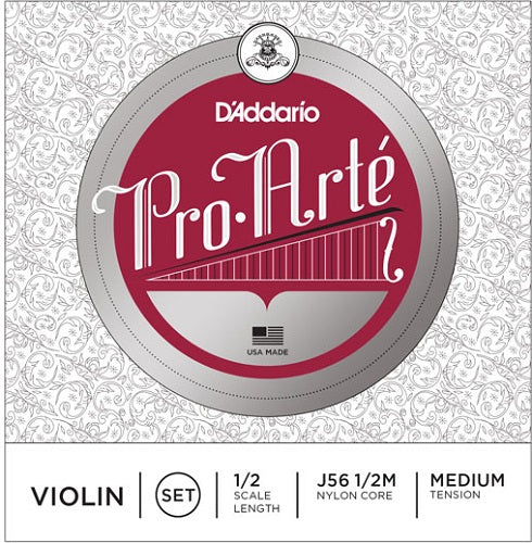 D'Addario Pro-Arte Violin String SET, 1/2 Scale, Medium Tension