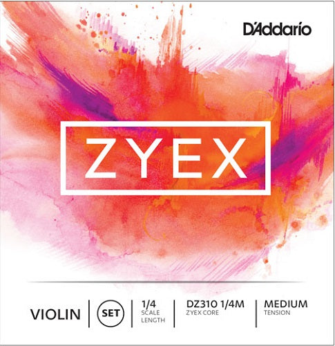 D'Addario Zyex Violin String SET, 1/4 Scale, Medium Tension