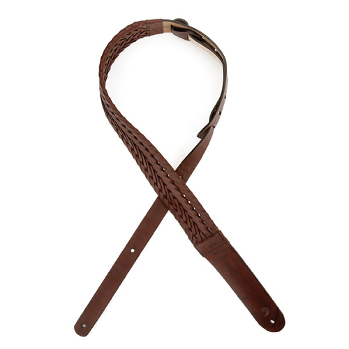 D'Addario Planet Waves Brown Braided Leather Guitar Strap