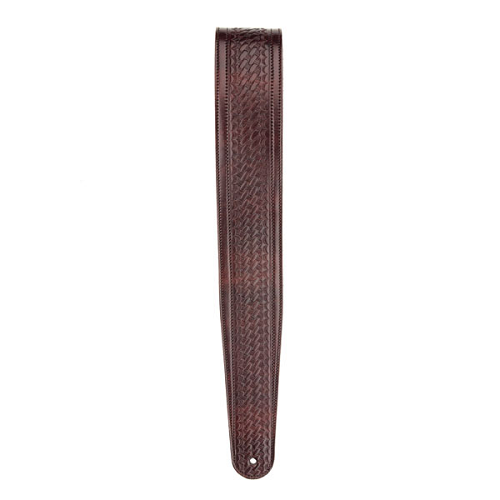 D'Addario Planet Waves Brown Embossed Weave Leather Guitar Strap