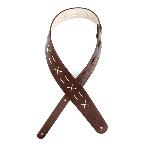 D'Addario Planet Waves Decorative Stitch Leather Guitar Strap