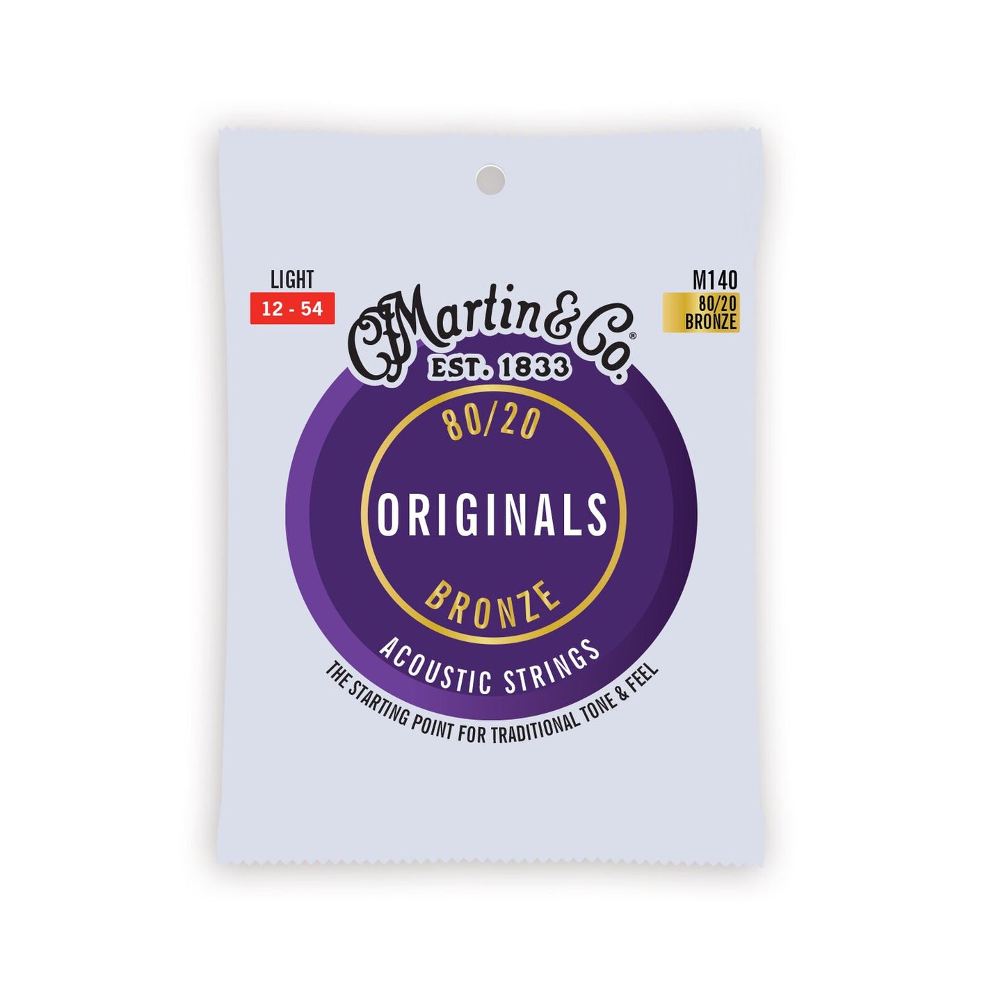 Martin Originals 80/20 Light Acoustic Guitar String Set - M140
