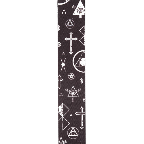 D'Addario Planet Waves Black and White Mixed Symbols Woven Guitar Strap