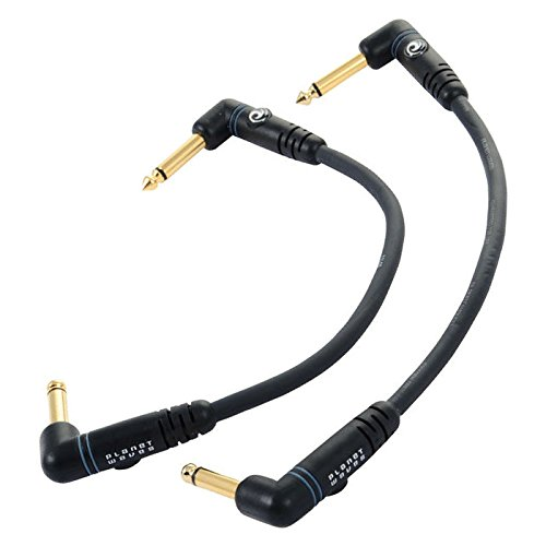 D'addario Planet Waves Gold Plated Custom Series Patch Cable, Right ANGLE, 6 Inches - 2-PACK