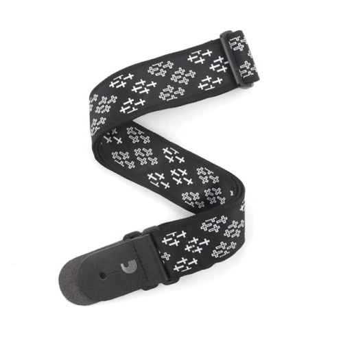 D'Addario Planet Waves Black and White Crossprint Woven Guitar Strap