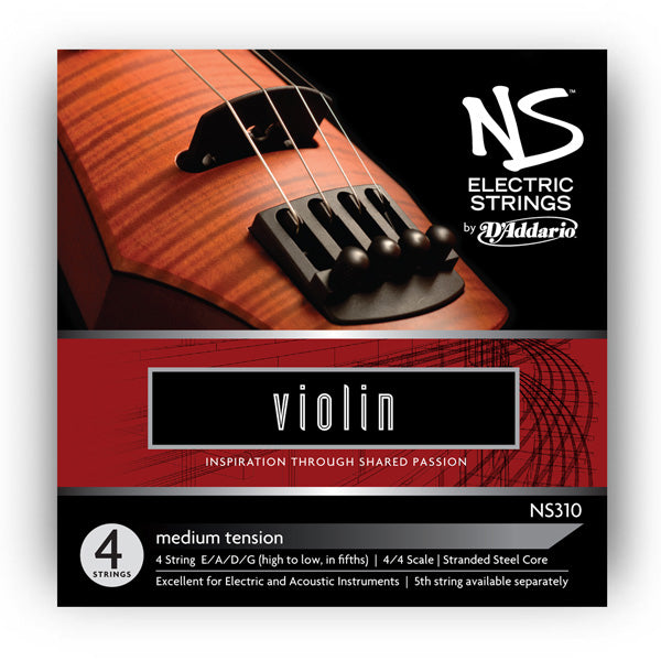 D'Addario NS Electric Violin String SET, 4/4 Scale, Medium Tension