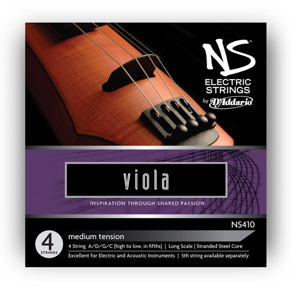D'Addario NS Electric Viola String SET, Long Scale, Medium Tension