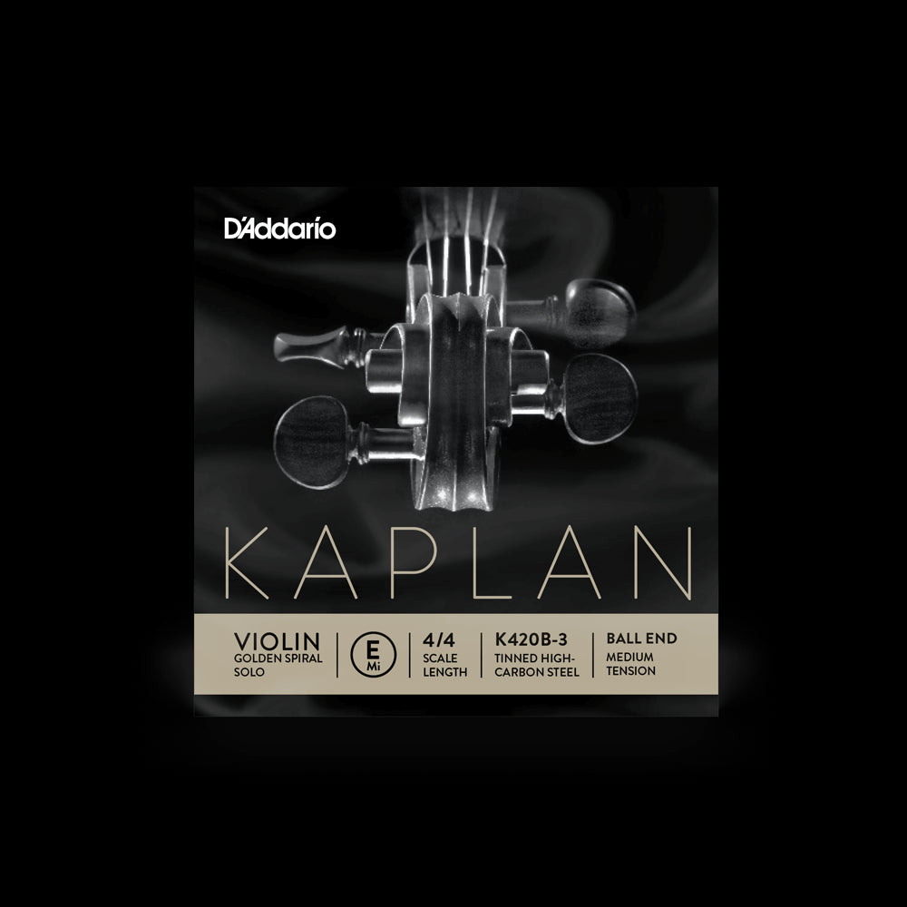 D'Addario Kaplan Golden Spiral Solo Violin Single E String, 4/4 Scale, Medium Tension