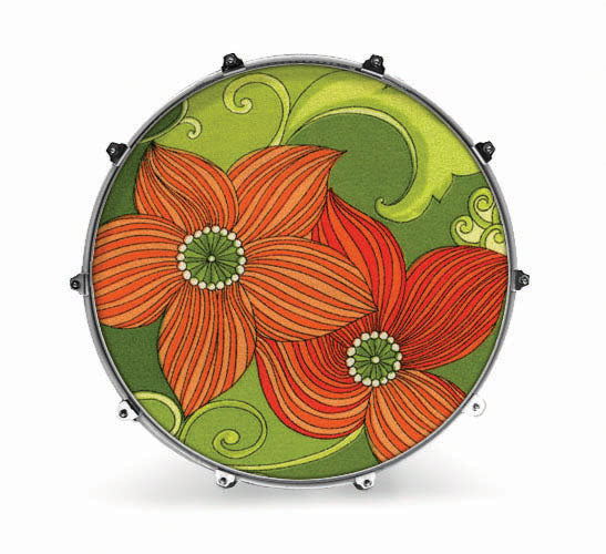 Evans Fabrics Bass Drum Head - Flower